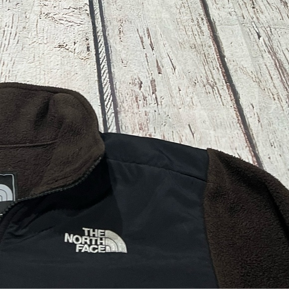 Boys The North Face Brown Denali Zip Up Fleec Coat Jacket - Picture 3 of 6